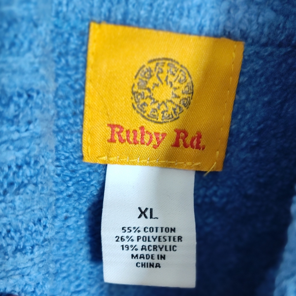 Ruby Rd. Soft Blue Cowl Neck Sweater - Picture 2 of 2